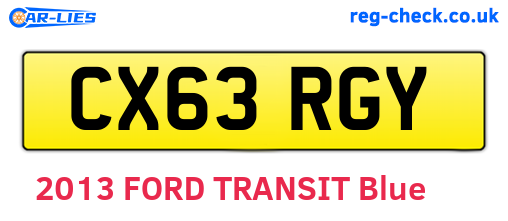 CX63RGY are the vehicle registration plates.