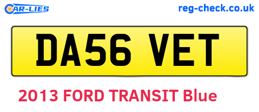 DA56VET are the vehicle registration plates.