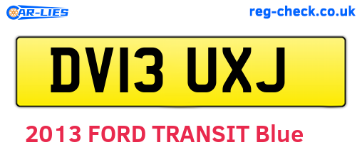 DV13UXJ are the vehicle registration plates.