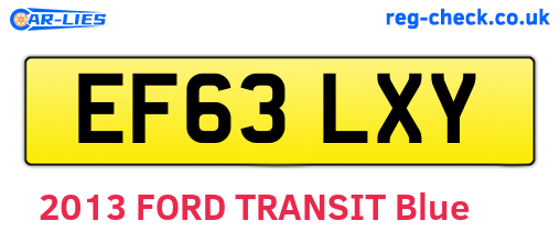 EF63LXY are the vehicle registration plates.