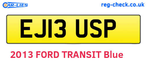 EJ13USP are the vehicle registration plates.