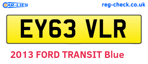 EY63VLR are the vehicle registration plates.