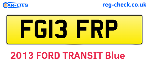 FG13FRP are the vehicle registration plates.