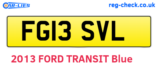 FG13SVL are the vehicle registration plates.