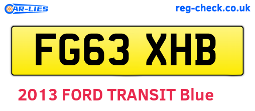 FG63XHB are the vehicle registration plates.