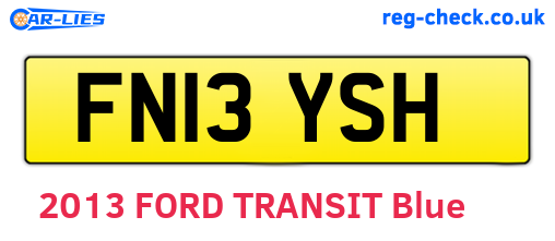 FN13YSH are the vehicle registration plates.