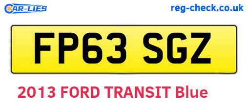 FP63SGZ are the vehicle registration plates.