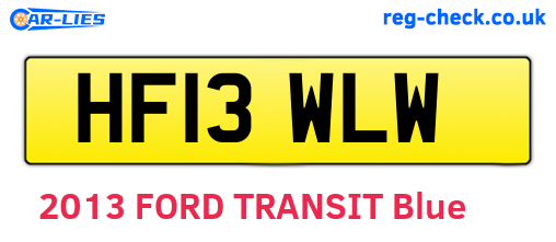 HF13WLW are the vehicle registration plates.