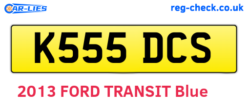 K555DCS are the vehicle registration plates.