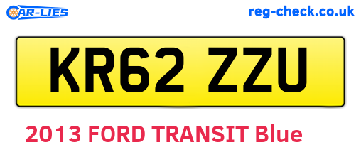 KR62ZZU are the vehicle registration plates.