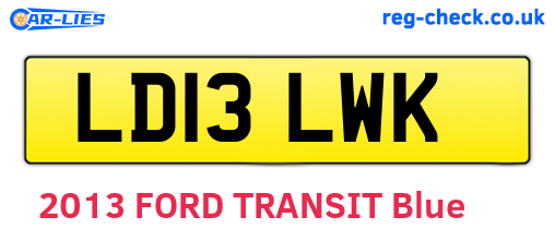 LD13LWK are the vehicle registration plates.
