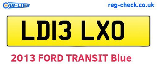 LD13LXO are the vehicle registration plates.