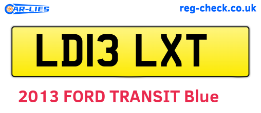 LD13LXT are the vehicle registration plates.