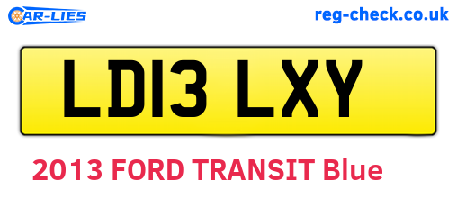 LD13LXY are the vehicle registration plates.