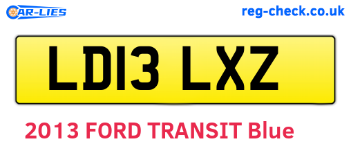 LD13LXZ are the vehicle registration plates.