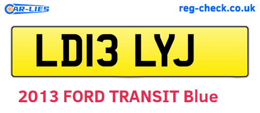 LD13LYJ are the vehicle registration plates.