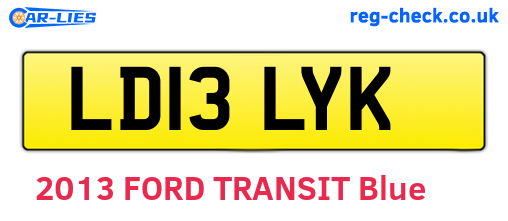 LD13LYK are the vehicle registration plates.