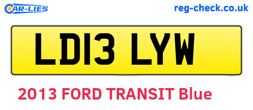 LD13LYW are the vehicle registration plates.