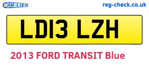 LD13LZH are the vehicle registration plates.