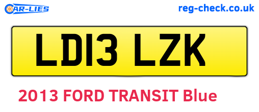 LD13LZK are the vehicle registration plates.