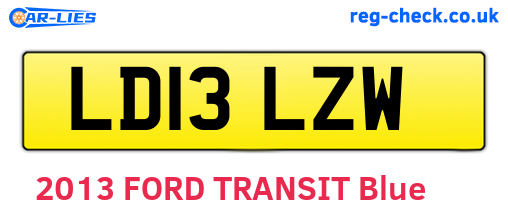 LD13LZW are the vehicle registration plates.