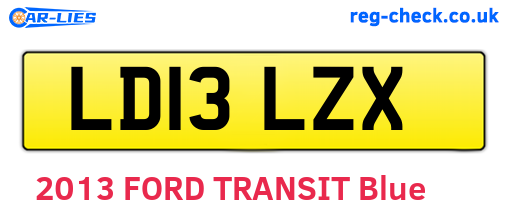 LD13LZX are the vehicle registration plates.