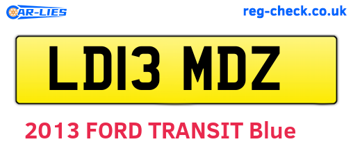 LD13MDZ are the vehicle registration plates.
