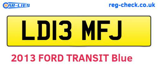 LD13MFJ are the vehicle registration plates.