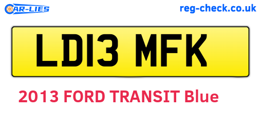 LD13MFK are the vehicle registration plates.