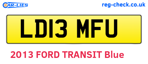 LD13MFU are the vehicle registration plates.