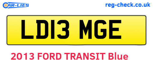 LD13MGE are the vehicle registration plates.