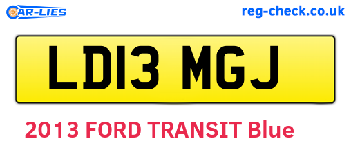 LD13MGJ are the vehicle registration plates.