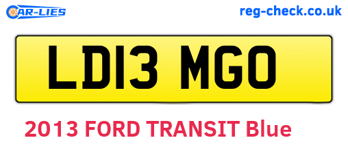 LD13MGO are the vehicle registration plates.