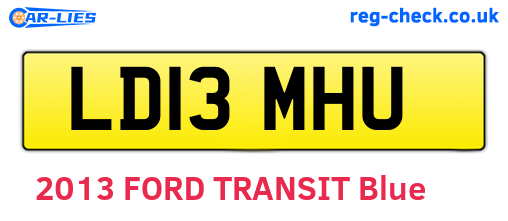 LD13MHU are the vehicle registration plates.