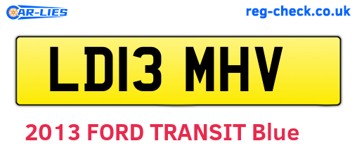LD13MHV are the vehicle registration plates.