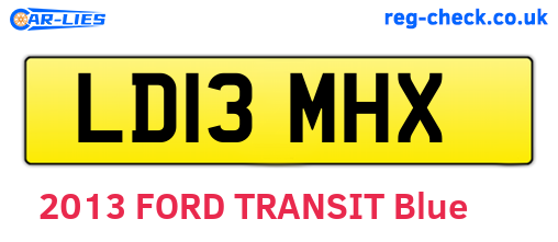 LD13MHX are the vehicle registration plates.