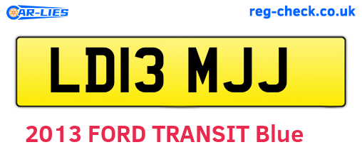 LD13MJJ are the vehicle registration plates.