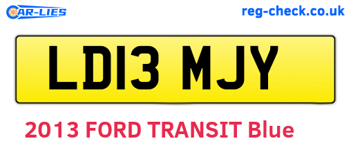 LD13MJY are the vehicle registration plates.