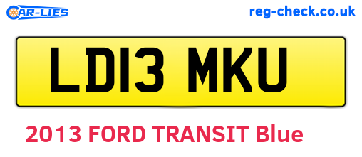 LD13MKU are the vehicle registration plates.