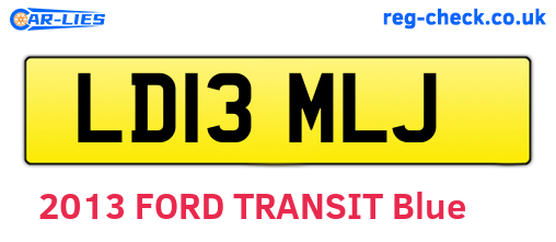 LD13MLJ are the vehicle registration plates.