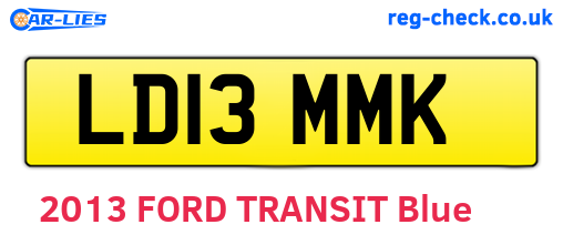 LD13MMK are the vehicle registration plates.