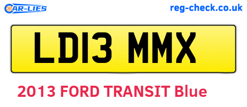 LD13MMX are the vehicle registration plates.