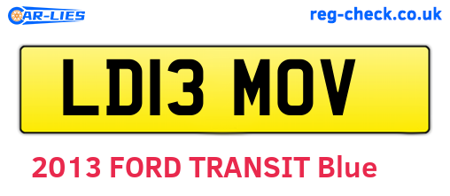 LD13MOV are the vehicle registration plates.