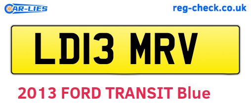 LD13MRV are the vehicle registration plates.