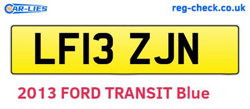 LF13ZJN are the vehicle registration plates.