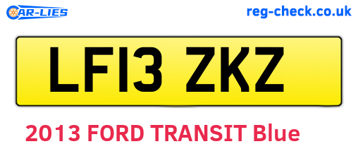 LF13ZKZ are the vehicle registration plates.