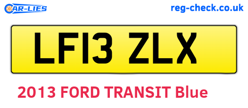 LF13ZLX are the vehicle registration plates.