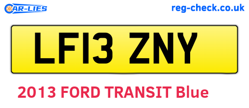 LF13ZNY are the vehicle registration plates.