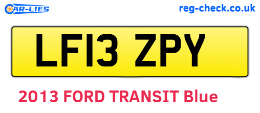 LF13ZPY are the vehicle registration plates.