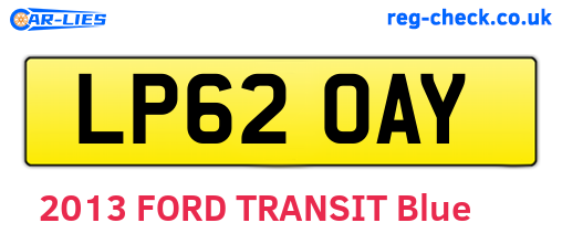 LP62OAY are the vehicle registration plates.